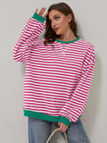 Contrast Striped Long Sleeve Sweatshirt • More Colors