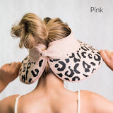 Messy Bun Bow Roll Up Sun Visor Hat • More Colors