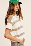 Lightweight Stripe Sweater Short Sleeve Top • More Colors