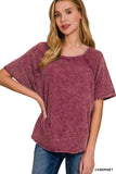 Crinkle Washed Raglan Sleeve T-Shirt • More Colors