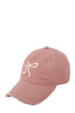 Ribbon Embroidered and Wash Baseball Cap • More Colors