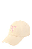 Ribbon Embroidered and Wash Baseball Cap • More Colors