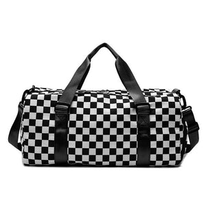 Checker Weekend Travel Luggage Tote Bag Check • More Colors