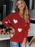 Heart Scoop Neck Long Sleeve Sweater • More Colors