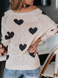 Heart Scoop Neck Long Sleeve Sweater • More Colors