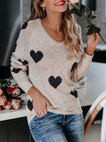 Heart Scoop Neck Long Sleeve Sweater • More Colors