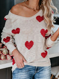 Heart Scoop Neck Long Sleeve Sweater • More Colors