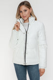 Pocketed Zip Up Faux Leather Jacket