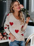 Heart Scoop Neck Long Sleeve Sweater • More Colors