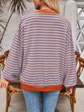 Contrast Striped Long Sleeve Sweatshirt • More Colors