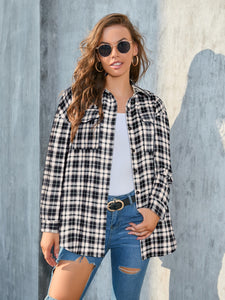 Plaid Button Up Pocketed Shirt • More Colors