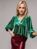 V-Neck Three-Quarter Sleeve Blouse • More Colors