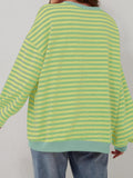 Contrast Striped Long Sleeve Sweatshirt • More Colors