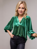 V-Neck Three-Quarter Sleeve Blouse • More Colors