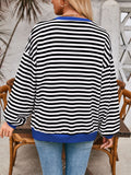 Contrast Striped Long Sleeve Sweatshirt • More Colors