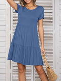 Round Neck Short Sleeve Tee Dress • More Colors