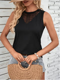 Lace Detail Round Neck Tank • More Colors