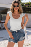 Scoop Neck Lace Cap Sleeve Tank • More Colors