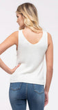 Pom Knit Top - White