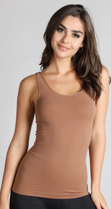 Comfort Stretch Tank/Long Length - Cognac