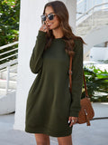 Round Neck Long Sleeve Tunic/Dress with Pockets • More Colors