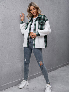 Plaid Collared Neck Button Down Jacket • More Colors